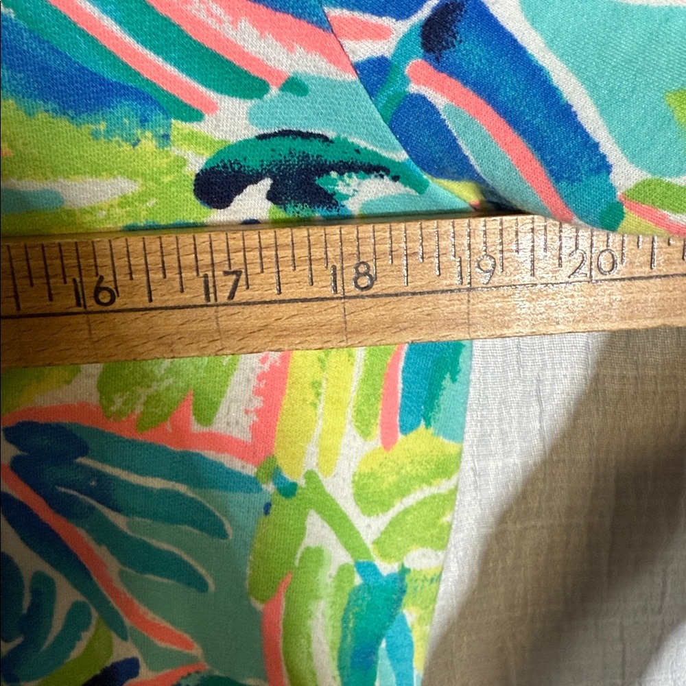 Lilly Pulitzer Aqua, Yellow & Blue Tropical Print Shift Dress - Picture 10 of 11